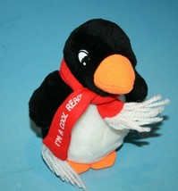 Steven Smith Penguin 5&quot; Im A Cool Reader Scarf Plush Stuffed Animal Soft Toy - $10.70