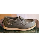 OshKosh B&#39;gosh boat shoes Sz5 gray suede kids size 5 hook &amp; loop - $568.29 MXN