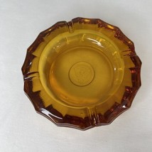 Fostoria Amber Glass Ashtray 1887 Raised Eagle Coin Stamp Collectible - £11.03 GBP