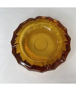 Fostoria Amber Glass Ashtray 1887 Raised Eagle Coin Stamp Collectible - $14.03