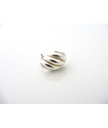 Tiffany &amp; Co 18K Gold Rope Silver Shell Omega Backs Gift SINGLE EARRING ... - £116.14 GBP