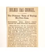 1895 H.H. Holmes Hires Attorney Worlds Fair Serial Killer Article Victor... - $1,478.85 MXN