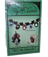 Christmas Folk Art Garland Mittens Warm Hands Paper Ornament My Time Win... - £6.49 GBP