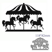 Horse Carousel Metal Cutting Dies Die Cut Decoration Scrapbook Card Making Craft - $12.76