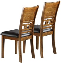 Dining Room Furniture Walnut Finish Set of 2 Side Chairs Cushion Seats Unique - £198.37 GBP