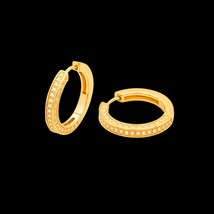 22k gold hoop zircon handmade jewelry - £1,120.51 GBP