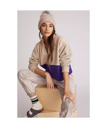 New Anthropologie DONNI Colorblocked Sherpa Jacket $324 XL Cream - $203.10 CAD