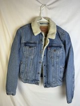 Levi&#39;s Denim Trucker Jean Jacket Sherpa Lined Blue Classic Women’s Small - $49.99