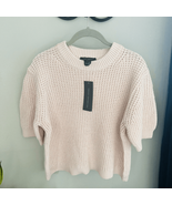 FRENCH CONNECTION Luna Short Sleeve Waffle Knit Sweater Pink, Large (10/... - $843.05 MXN