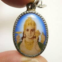 Lord Vishnu the preserver Hindu God Trimurti amulet 1980s pendant locket necklac - £27.10 GBP