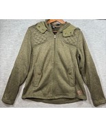 Eddie Bauer Olive Green Womens Hooded Full Zip Jacket Size L Casual - $389.40 MXN