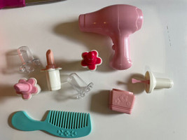 Vtg rare Little tikes vanity lot Lip stick, nail polish hair dryer comb ... - $81.43