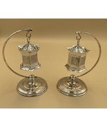 JAPANESE STERLING SILVER HANGING PAGODA SALT &amp; PEPPER SHAKERS PAIR - $3,627.67 MXN