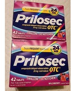 2 Box Prilosec OTC 24-Hour Heartburn - 42 Wildberry Tabs (N2) - £29.89 GBP