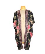 Angie Womens Large Open Front Kimono Cover Up Flowy Lightweight Floral A... - $23.38 CAD