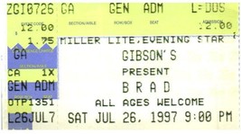 Brad Ticket Stub Juillet 26 1997 Tempe Arizona - £22.54 GBP
