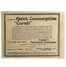 Angier&#39;s Petroleum Emulsion 1894 Advertisement Victorian Medical ADBN1gg - £12.01 GBP