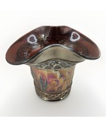 Vintage Dugan Carnival Glass Amethyst Stork and Rushes Basket (Tumbler) - $364.11 MXN