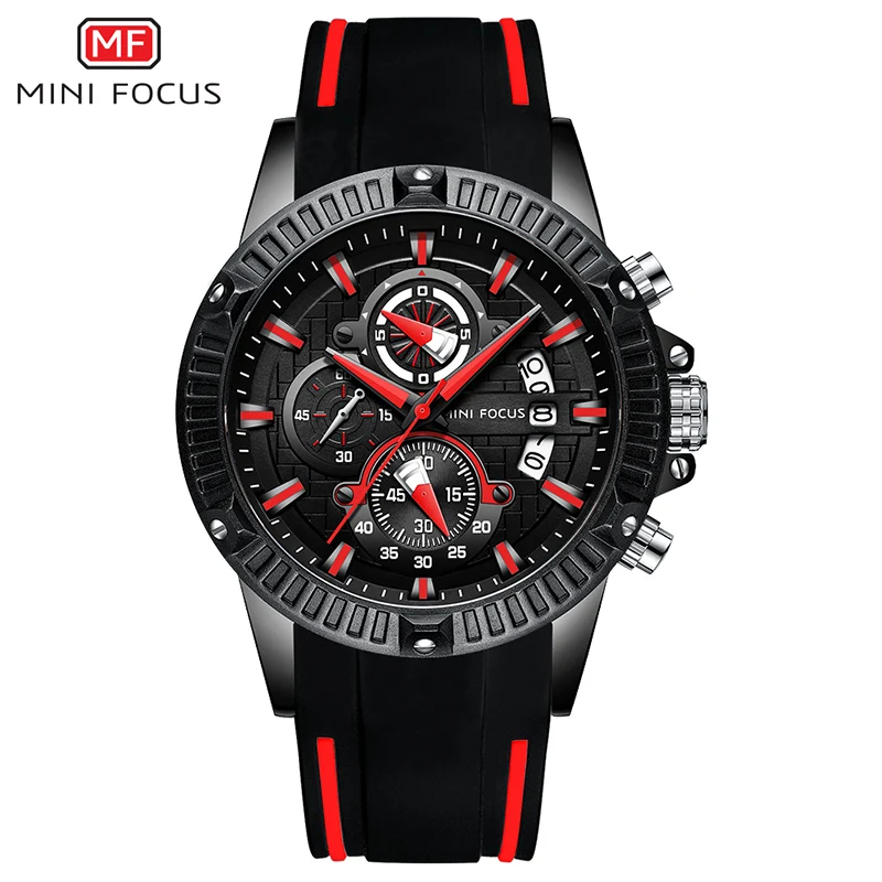 Quartz Watches for Men Silicone Strap Army Sports Chronograph Wrist Watch for Ma - £36.25 GBP
