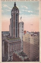Singer Building Financial District New York City NY 1923 Postcard A31 - £2.33 GBP