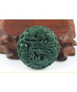 HETIAN Stone Chinese Dragon Lucky Amulet Pendant Necklace! - $24.90