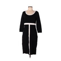 Jones New York Black White Womens Size M Knit Dress 3/4 Sleeve Knee Leng... - $19.79