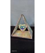 Prismatic, Stained Glass Triangle with Heart AB Crystal PMT4 - $35.00
