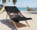  beach towel polyester print on soft cotton pink and gray camping adventure design thumb155 crop