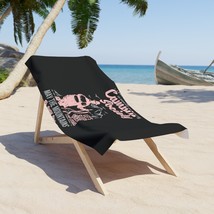 Luxurious Customized Beach Towel, Polyester Print on Soft Cotton, Pink and Gray  - £29.64 GBP+