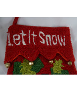Christmas Stocking Hooked RugS nowman Let It Snow Design 18&quot; long - £15.68 GBP