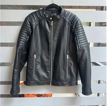 Men&#39;s Biker Black Leather Racing Jacket Genuine Lambskin Men Leather Jacket - $114.43+