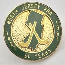 North Jersey FHA 60 Years 1987 Vintage Pin Metal Gold Tone Enamel  - $9.89