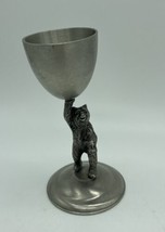 Bear Pewter Goblet Small 4.25” Marked 95 On The Bottom Unique - $14.01