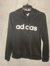 Adidas Hoodie Hooded Youth M 12-14 Black Pockets - $7.91