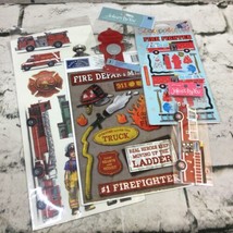 Scrapbooking Stickers Embellishments Lot Fire Fighter Fire Truck Engine ... - £11.72 GBP