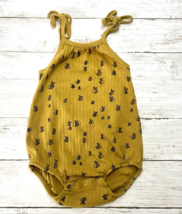 Fin and Vince Honey Bee Overall Bloomer Romper Cotton 6-12 Months - £25.55 GBP