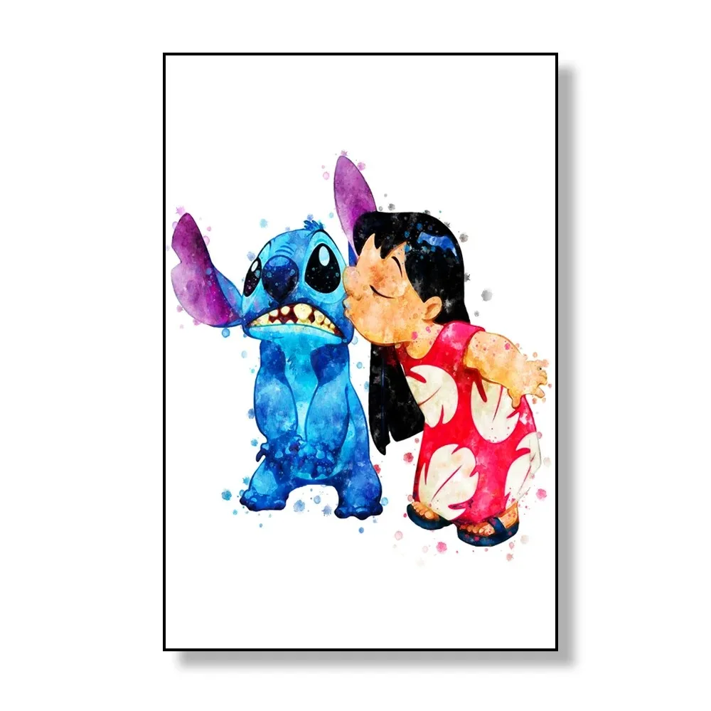 MINISO Disney Stitch Watercolor Wall Art Poster -A3-30X42cm Unframe hm 30-4 - $143.15 MXN