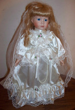 Porcelain Doll - BRIDE w/ veil - on Stand - Exc. cond! - £15.72 GBP