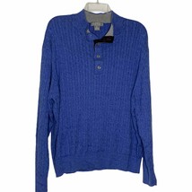Daniel Cremieux 1/4 Button Sweater Size XL Cashmere Blend Cable Knit Mens - $25.73