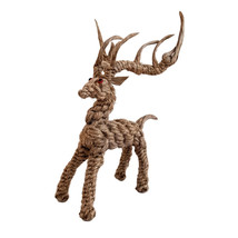 Deer Animal Figurine Flexible Handmade 200mm - 7.9&quot; Made from Rope 00717 - £24.67 GBP