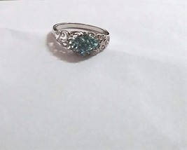 18K WHITE GOLD BLUE APATITE ROUND COCKTAIL RING, SIZE 7.5, 0.59(TCW), 2.... - $525.00