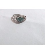 18K WHITE GOLD BLUE APATITE ROUND COCKTAIL RING, SIZE 7.5, 0.59(TCW), 2.... - $650.00