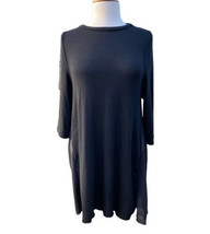 Arianna by Howard&#39;s Womens Tunic sz S/M Black Knit Fall Clothing Boat Neck  - $9.71