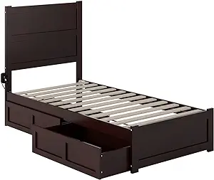 AFI NoHo Twin Size Platform Bed with Footboard &amp; Storage Drawers in Espr... - £425.23 GBP