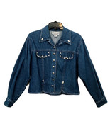 Stonebridge Petite Vintage Womens Long Sleeve Studded Blue Denim Jacket ... - €19,07 EUR