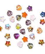 10 Glass Heart Beads Star Charms Electroplated Jewelry Supplies Assorted... - $6.11 CAD