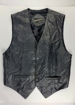 Vintage Katch Me Too West Men&#39;s Black Leather Vest Large Good Condition - $39.59