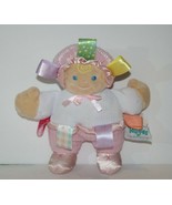 Mary Meyer Taggies Baby Doll 8" Soft Toy Plush Pink White Waffle Ribbon Tags - $12.60