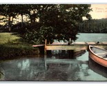 Canoe At Dock Lakeside Crystal Lake Wianno Massachusetts MA  1914 DB Pos... - $3.91