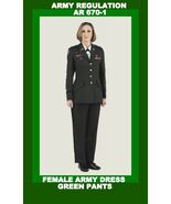 Womens Class A Enlisted Serge Green US Army Dress Pants All Sizes AR 670-1 - €27,27 EUR